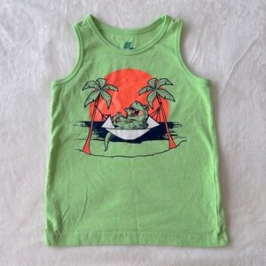 Place Sport Neon Green Dino Hammock Tank Top Boys Size 3T